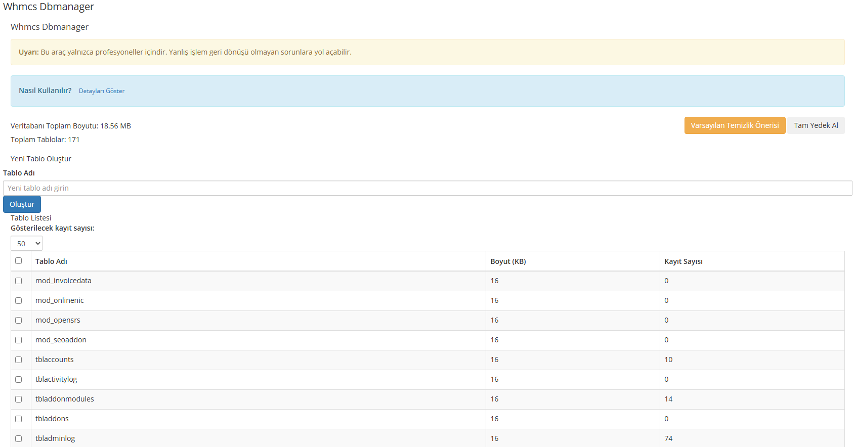 Whmcs Dbmanager